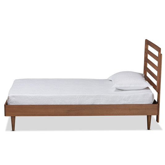 Baxton Studio - Ryo Twin Size Bed in Walnut Brown - Ryo-Ash Walnut-Twin view 2