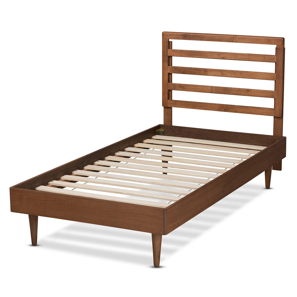 Baxton Studio - Ryo Twin Size Bed in Walnut Brown - Ryo-Ash Walnut-Twin view 3