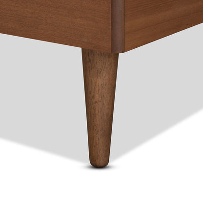 Baxton Studio - Ryo Twin Size Bed in Walnut Brown - Ryo-Ash Walnut-Twin view 5