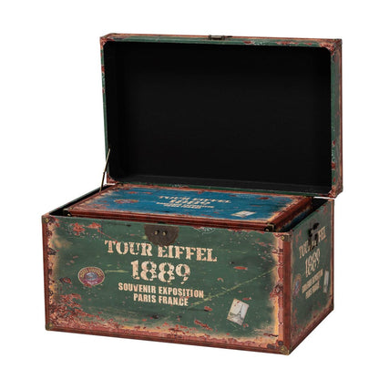 Baxton Studio - Sabeen Set of 2 Storage Trunks in Green/Blue - SJ14306R-Wooden-Ottoman view 3