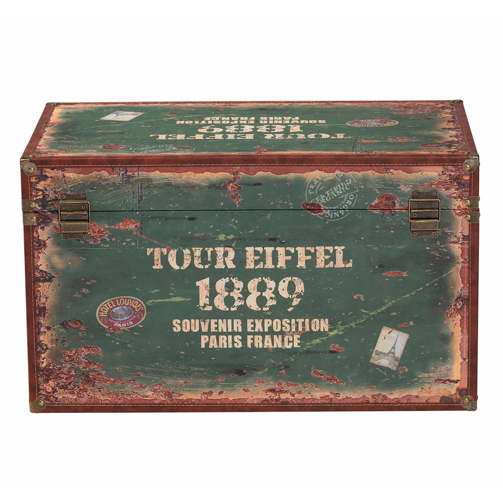 Baxton Studio - Sabeen Set of 2 Storage Trunks in Green/Blue - SJ14306R-Wooden-Ottoman view 6