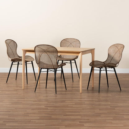 Baxton Studio - Sabelle Dining Set in Greywash/Natural Brown/Black - KYG007C-Natural Oak/Light Grey-5PC Dining Set view 9