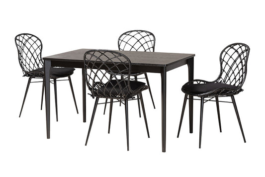 Baxton Studio - Sabelle Dining Set - KYG002C-Black-5PC Dining Set view 1