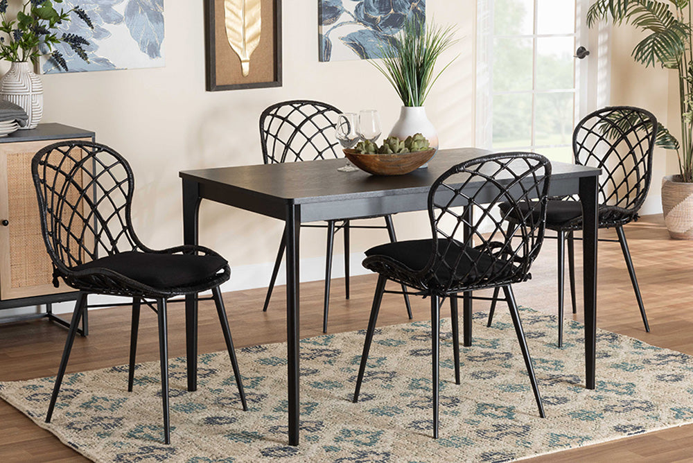 Baxton Studio - Sabelle Dining Set - KYG002C-Black-5PC Dining Set view 5