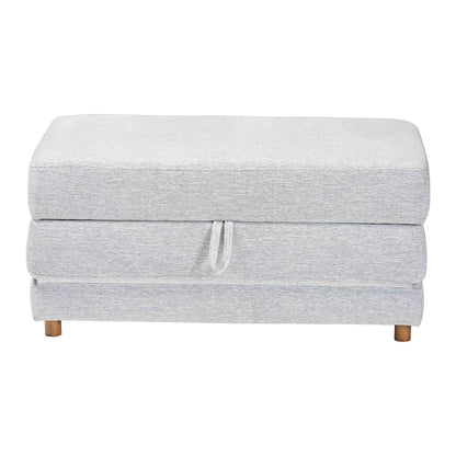 Baxton Studio - Sabriel Convertible Ottoman in Light Grey/Oak Brown - BBT8083-Light Grey-Convertible Ottoman view 2