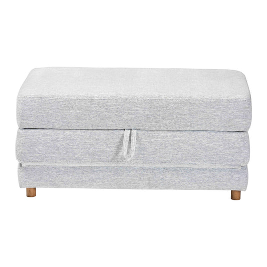 Baxton Studio - Sabriel Convertible Ottoman in Light Grey/Oak Brown - BBT8083-Light Grey-Convertible Ottoman view 2