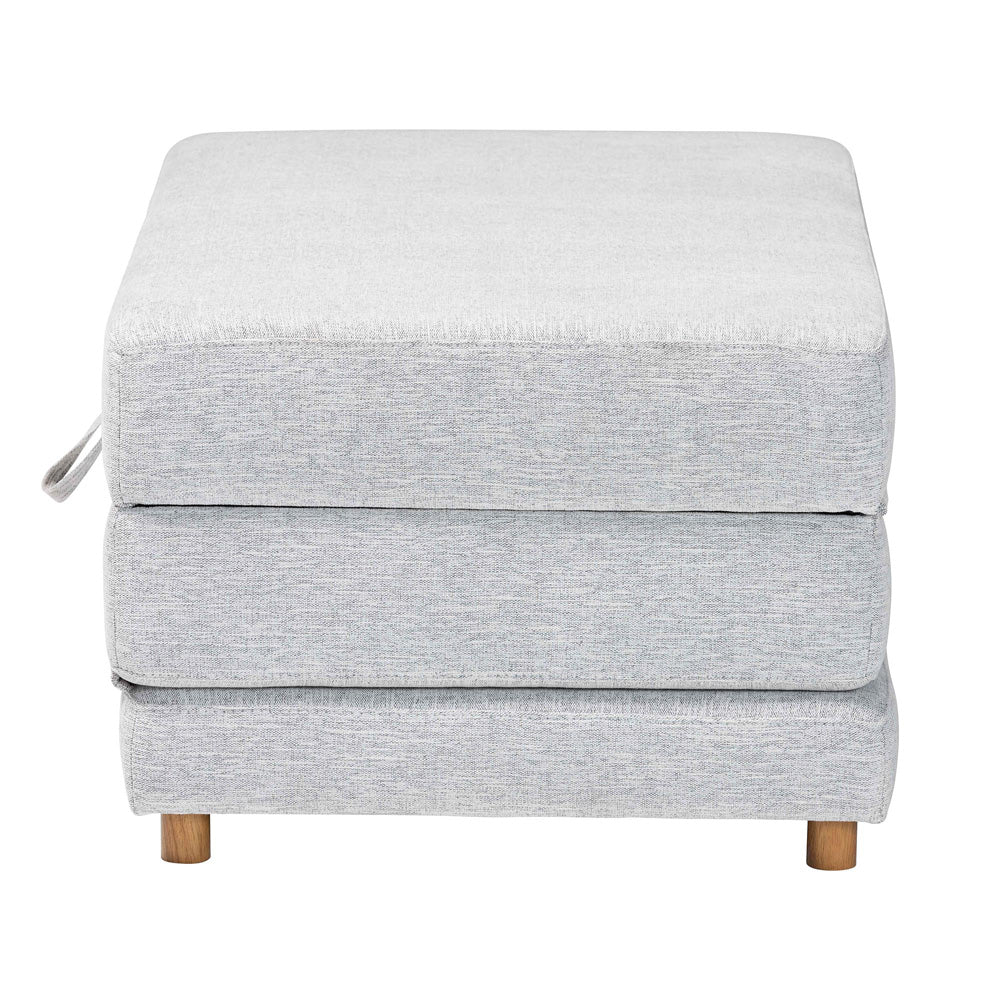 Baxton Studio - Sabriel Convertible Ottoman in Light Grey/Oak Brown - BBT8083-Light Grey-Convertible Ottoman view 3