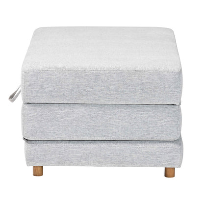Baxton Studio - Sabriel Convertible Ottoman in Light Grey/Oak Brown - BBT8083-Light Grey-Convertible Ottoman view 3