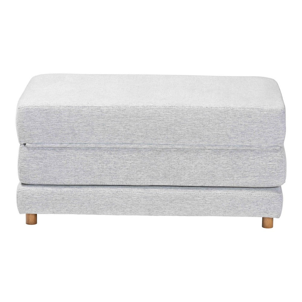 Baxton Studio - Sabriel Convertible Ottoman in Light Grey/Oak Brown - BBT8083-Light Grey-Convertible Ottoman view 4