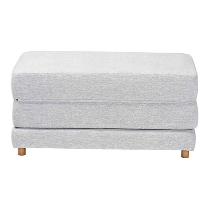 Baxton Studio - Sabriel Convertible Ottoman in Light Grey/Oak Brown - BBT8083-Light Grey-Convertible Ottoman view 4