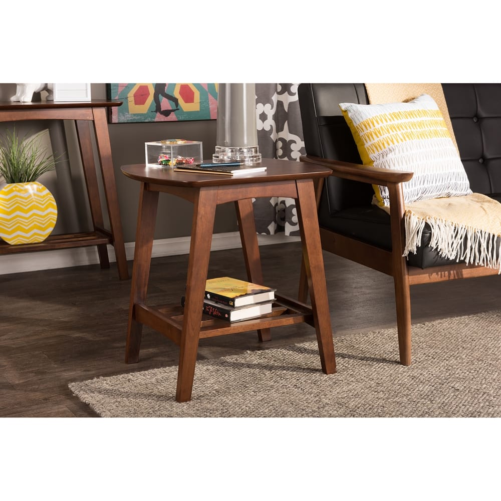 Baxton Studio - Sacramento End Table in "Walnut" Dark Brown  - RT295B-OCC view 4