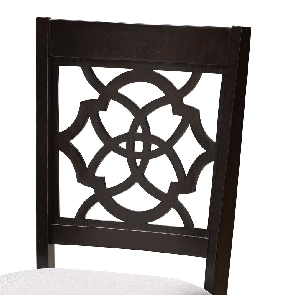 Baxton Studio - Sadie Dining Set in Grey/dark brown - Sadie-Grey/Dark Brown-5PC Dining Set view 5