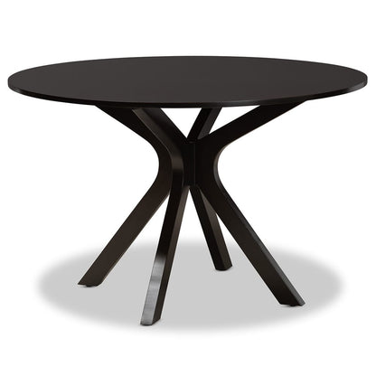 Baxton Studio - Sadie Dining Set in Grey/dark brown - Sadie-Grey/Dark Brown-7PC Dining Set view 3