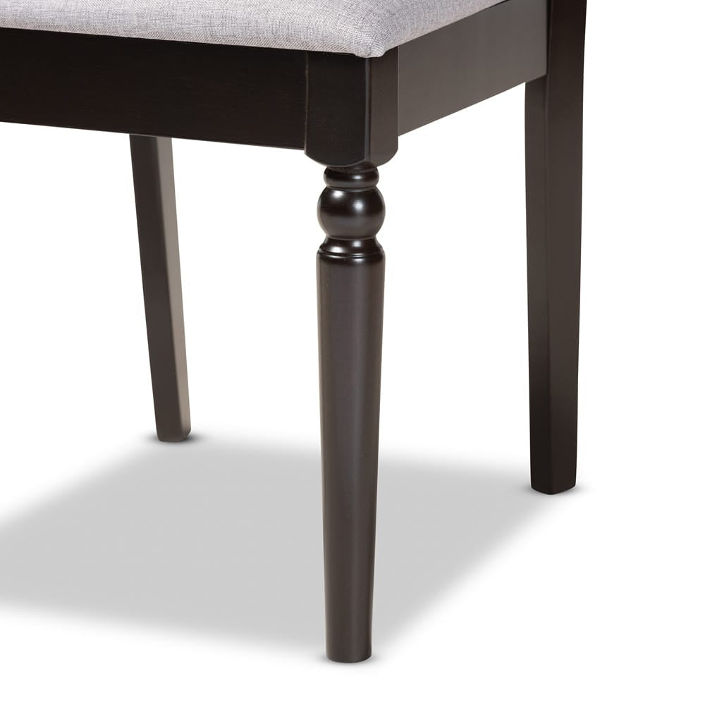 Baxton Studio - Sadie Dining Set in Grey/dark brown - Sadie-Grey/Dark Brown-7PC Dining Set view 6