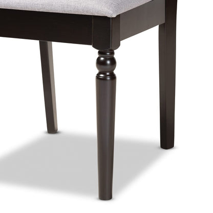 Baxton Studio - Sadie Dining Set in Grey/dark brown - Sadie-Grey/Dark Brown-7PC Dining Set view 6