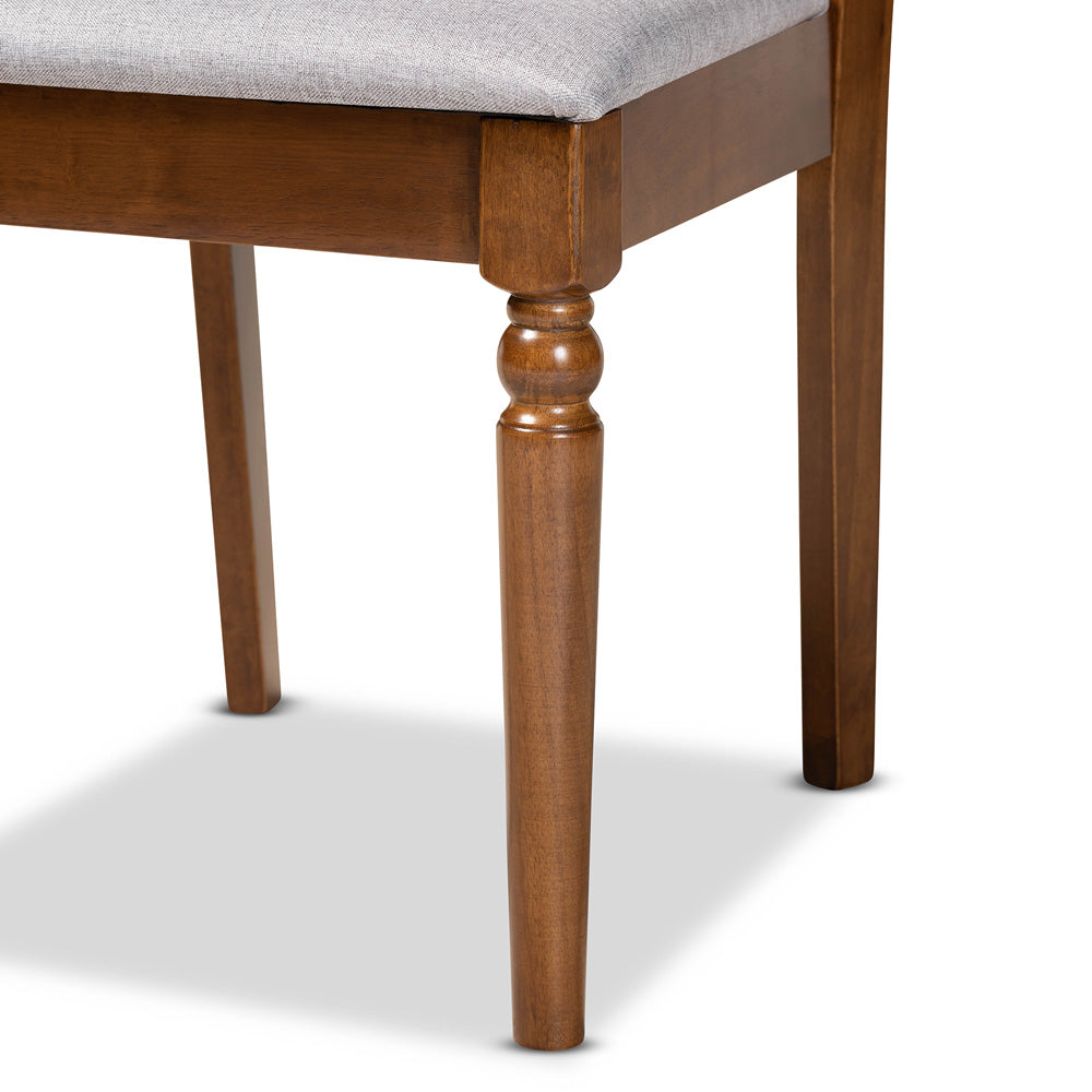 Baxton Studio - Sadie Dining Set in Grey/Walnut Brown - Sadie-Grey/Walnut-7PC Dining Set view 6