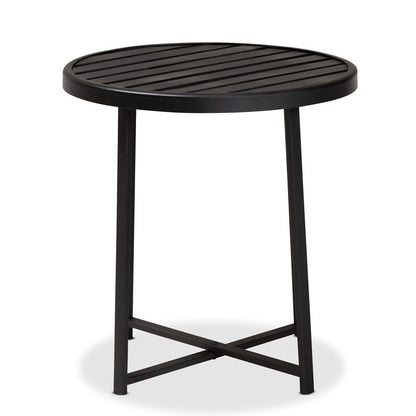 Baxton Studio - Sadiya Outdoor End Table in Black - H01-99169-Metal Small Side Table view 2