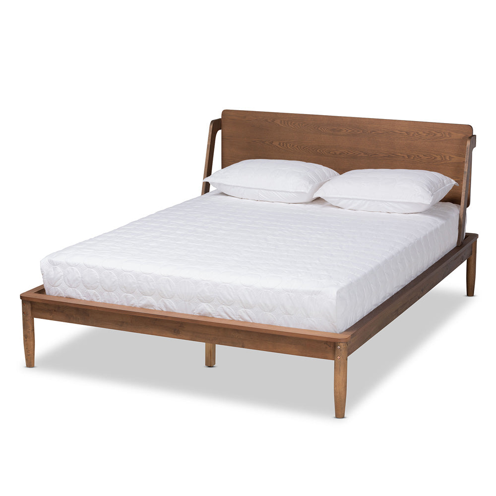 Baxton Studio - Sadler Full Size Bed in Ash walnut - MG0047-9-Ash Walnut-Full view 1