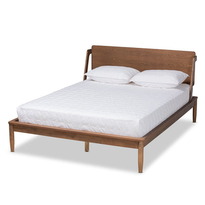 Baxton Studio - Sadler Full Size Bed in Ash walnut - MG0047-9-Ash Walnut-Full view 1