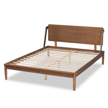 Baxton Studio - Sadler Full Size Bed in Ash walnut - MG0047-9-Ash Walnut-Full view 3