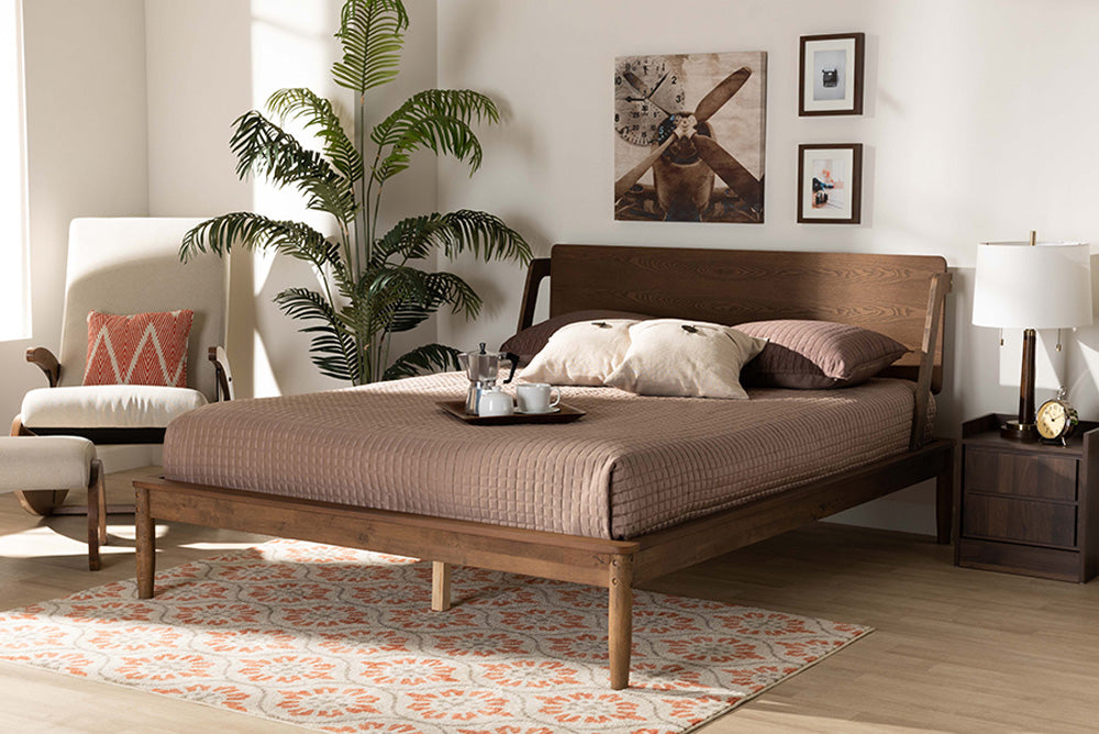 Baxton Studio - Sadler King Size Bed - MG0047-9-Ash Walnut-King view 5