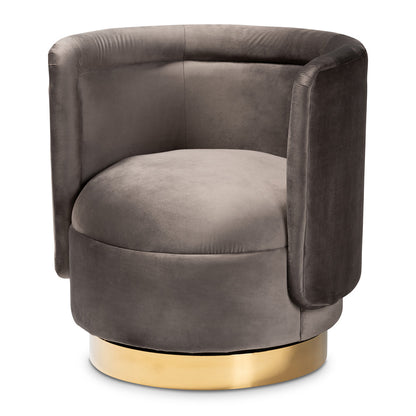 Baxton Studio - Saffi Chair in Grey/Gold - TSF-6653-Grey/Gold-CC view 1