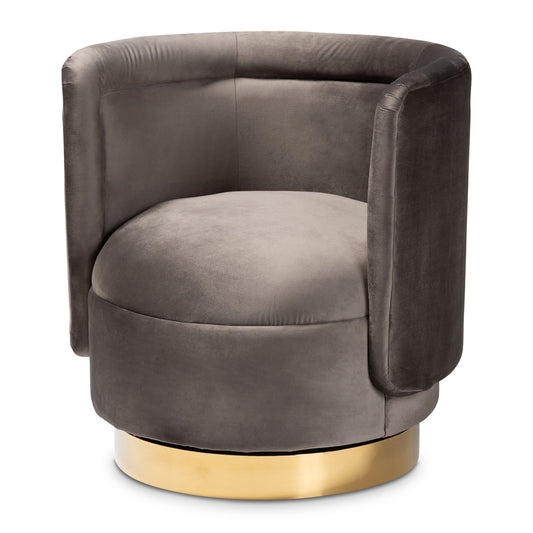 Baxton Studio - Saffi Chair in Grey/Gold - TSF-6653-Grey/Gold-CC view 1