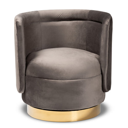 Baxton Studio - Saffi Chair in Grey/Gold - TSF-6653-Grey/Gold-CC view 2