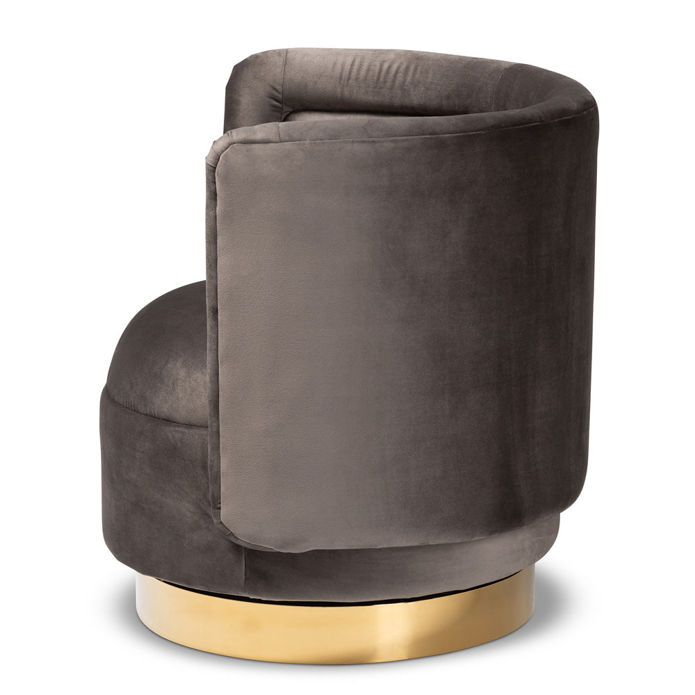 Baxton Studio - Saffi Chair in Grey/Gold - TSF-6653-Grey/Gold-CC view 3