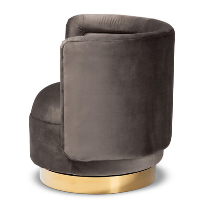 Baxton Studio - Saffi Chair in Grey/Gold - TSF-6653-Grey/Gold-CC view 3