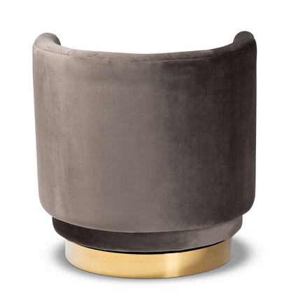 Baxton Studio - Saffi Chair in Grey/Gold - TSF-6653-Grey/Gold-CC view 4