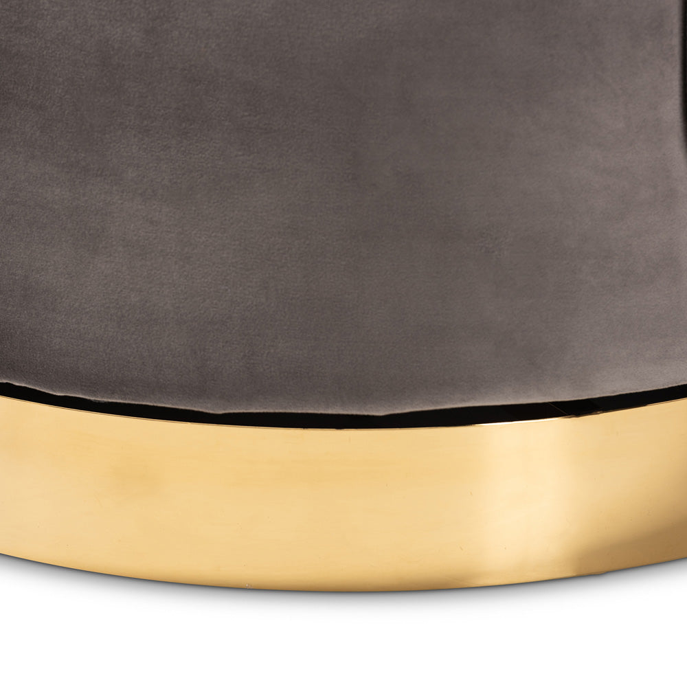 Baxton Studio - Saffi Chair in Grey/Gold - TSF-6653-Grey/Gold-CC view 5
