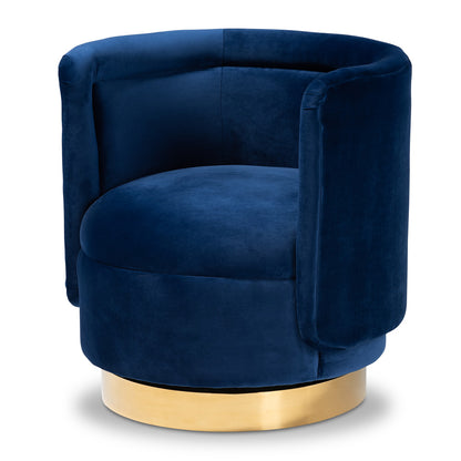 Baxton Studio - Saffi Chair in Royal Blue/Gold - TSF-6653-Royal Blue/Gold-CC view 1