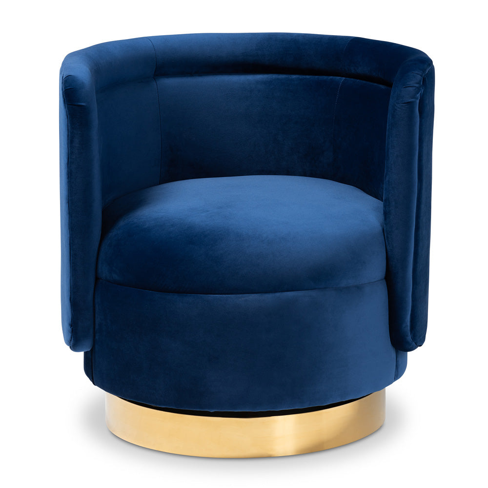 Baxton Studio - Saffi Chair in Royal Blue/Gold - TSF-6653-Royal Blue/Gold-CC view 2