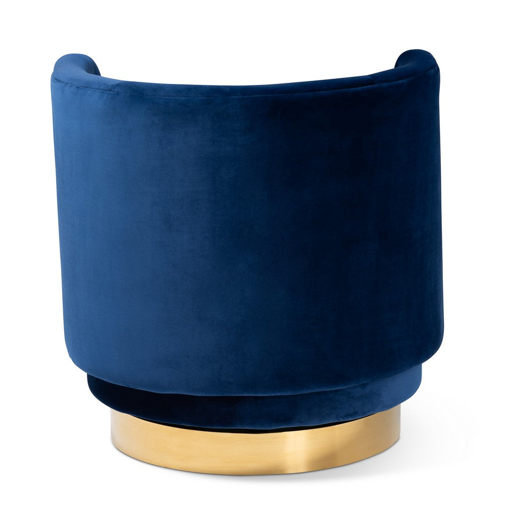 Baxton Studio - Saffi Chair in Royal Blue/Gold - TSF-6653-Royal Blue/Gold-CC view 4