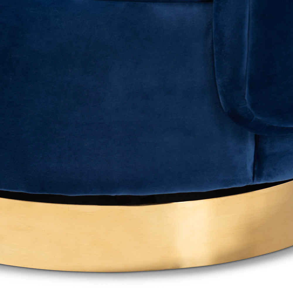 Baxton Studio - Saffi Chair in Royal Blue/Gold - TSF-6653-Royal Blue/Gold-CC view 5