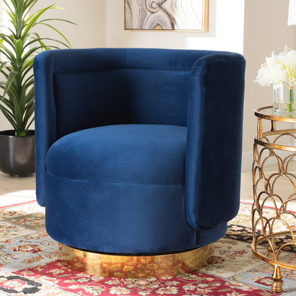 Baxton Studio - Saffi Chair in Royal Blue/Gold - TSF-6653-Royal Blue/Gold-CC view 6