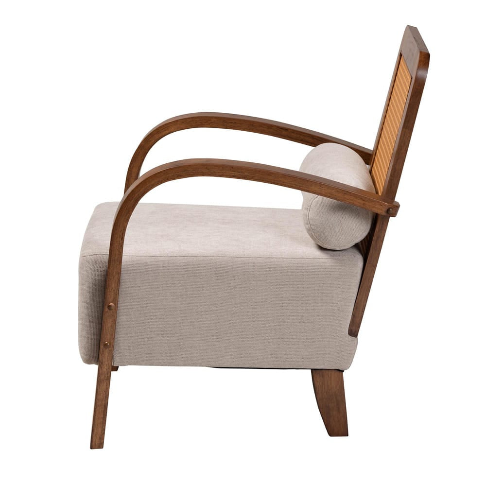 Baxton Studio - Sage Chair in Light Grey/Walnut Brown/Natural Brown - RDS-S990-1S-Grey/Walnut PE Rattan-Chair view 3