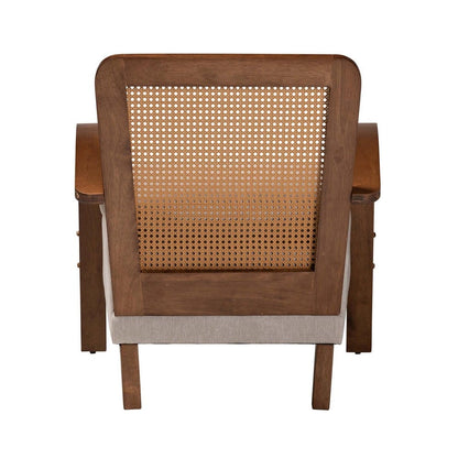 Baxton Studio - Sage Chair in Light Grey/Walnut Brown/Natural Brown - RDS-S990-1S-Grey/Walnut PE Rattan-Chair view 4