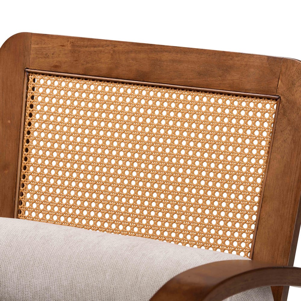 Baxton Studio - Sage Chair in Light Grey/Walnut Brown/Natural Brown - RDS-S990-1S-Grey/Walnut PE Rattan-Chair view 5
