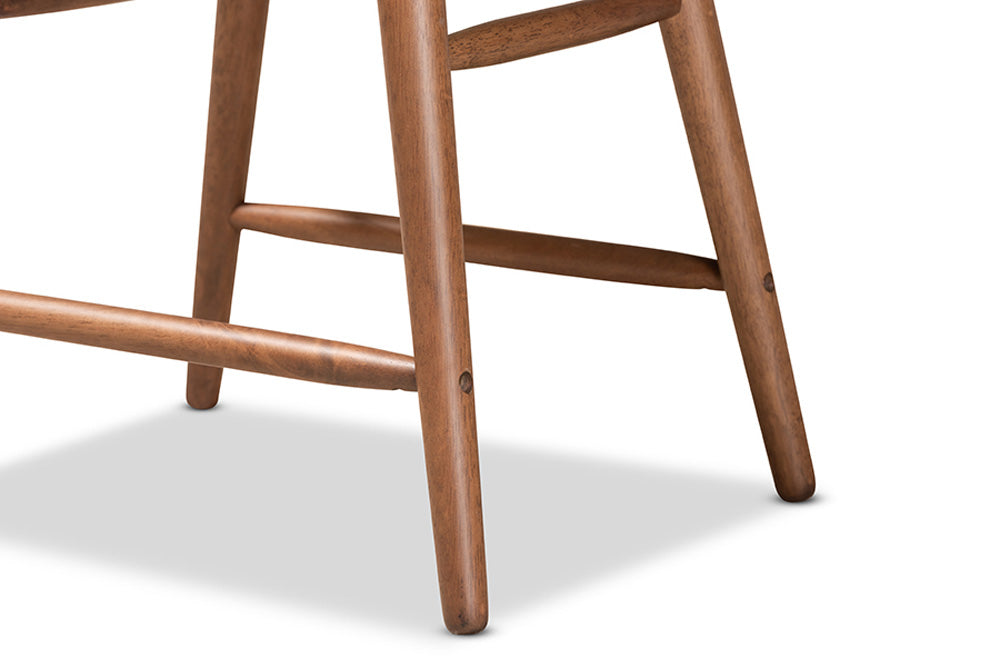 Baxton Studio - Sagira Counter Stool Set of 2 - RDC817-AC-Grey Velvet/Walnut-CS-2PC Set view 6