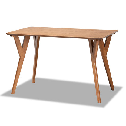 Baxton Studio - Sahar Dining Table in Walnut brown  - BBT4074-Walnut-DT view 1