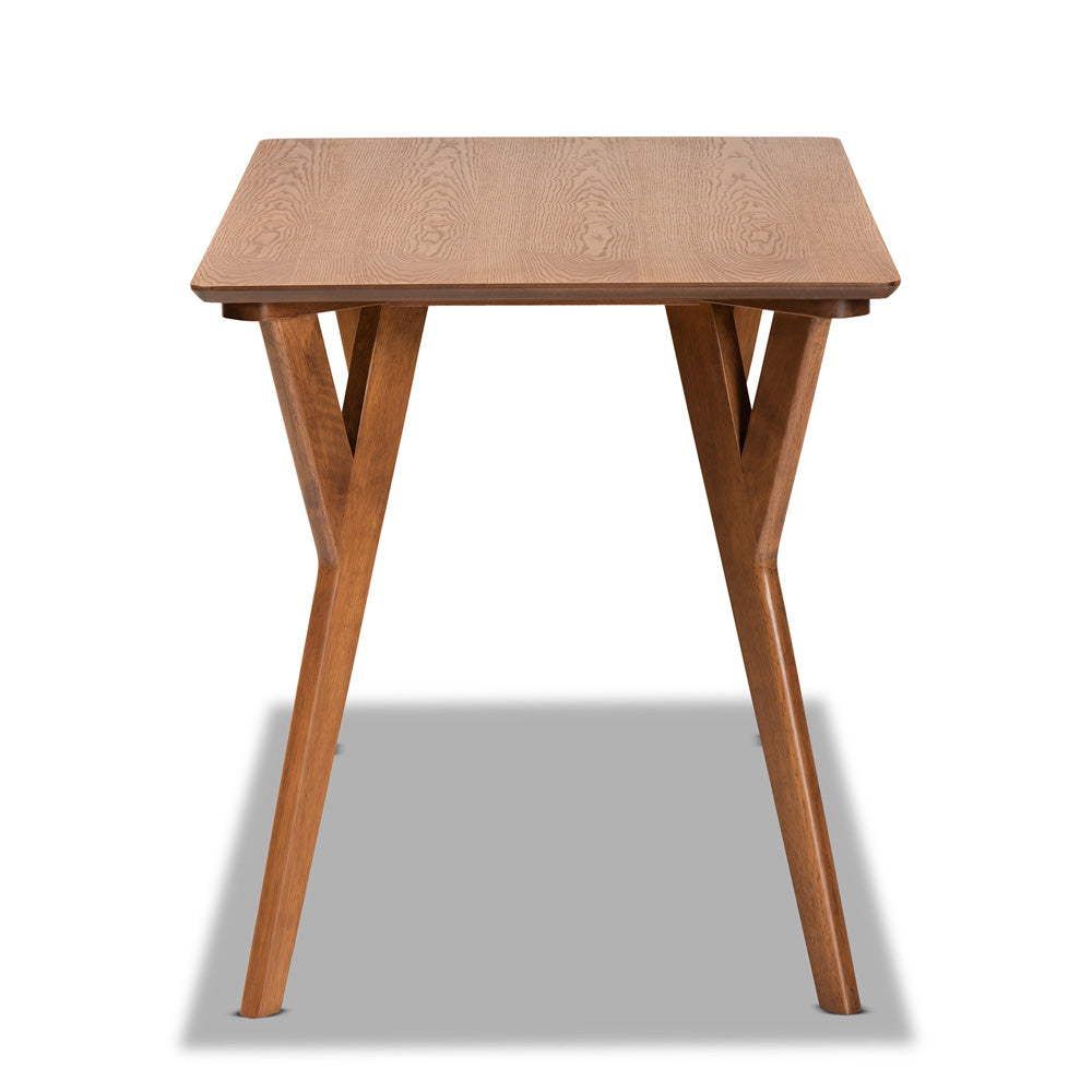 Baxton Studio - Sahar Dining Table in Walnut brown  - BBT4074-Walnut-DT view 3