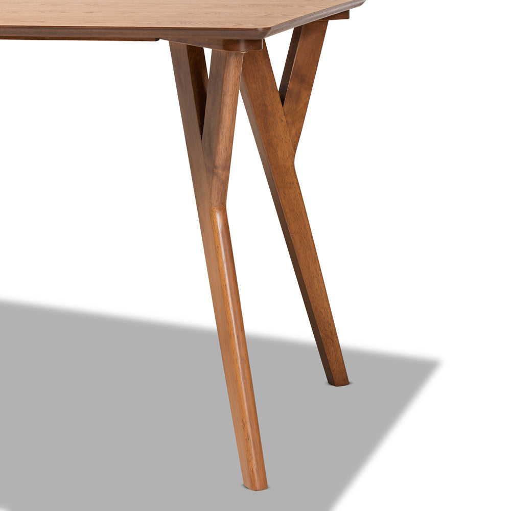 Baxton Studio - Sahar Dining Table in Walnut brown  - BBT4074-Walnut-DT view 5