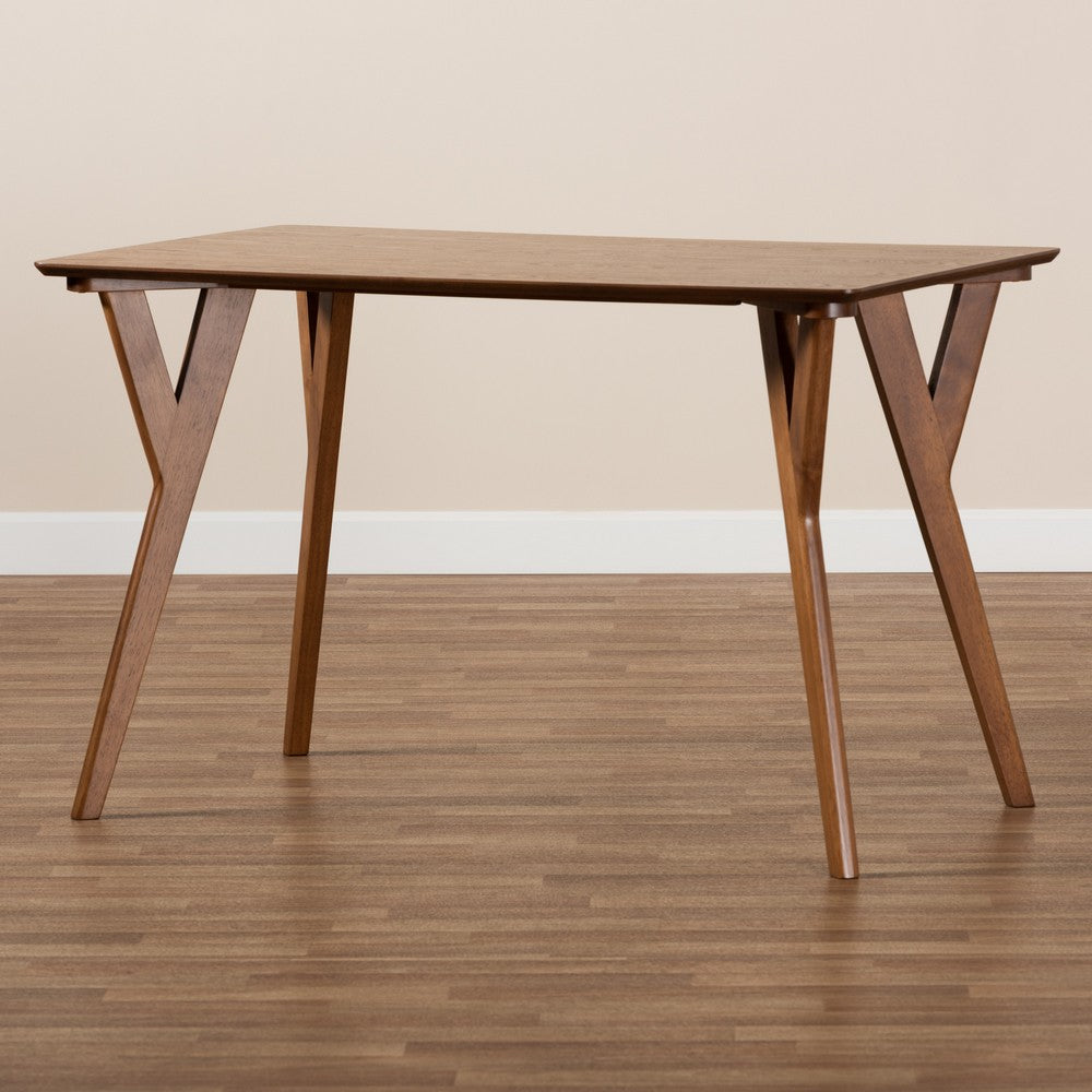 Baxton Studio - Sahar Dining Table in Walnut brown  - BBT4074-Walnut-DT view 7