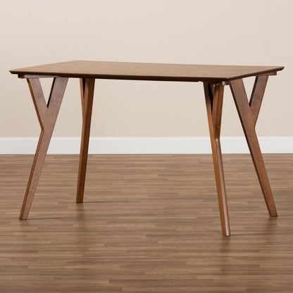 Baxton Studio - Sahar Dining Table in Walnut brown  - BBT4074-Walnut-DT view 7
