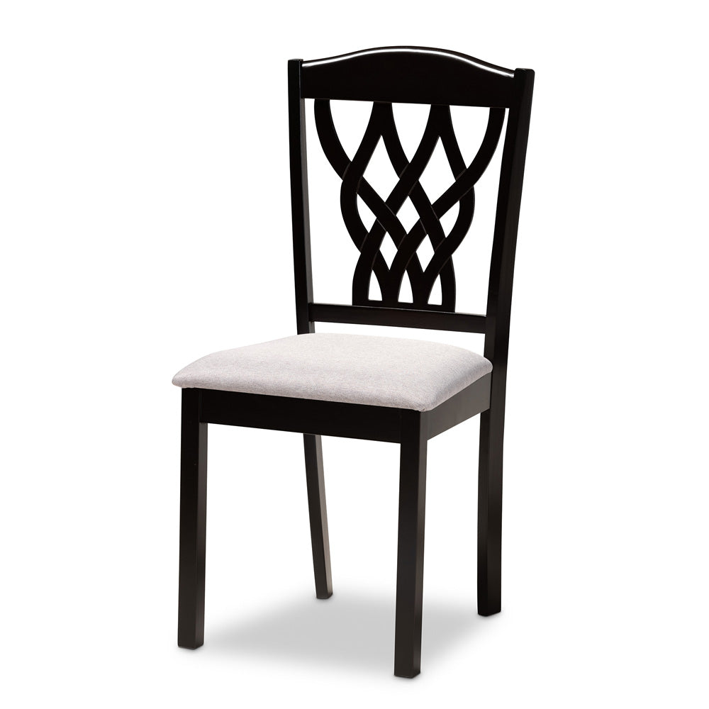 Baxton Studio - Salem Dining Set in Grey/Dark Brown - RH1017C-Grey/Dark Brown-7PC Dining Set view 2