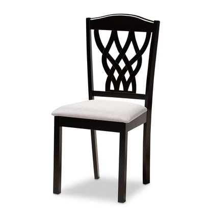 Baxton Studio - Salem Dining Set in Grey/Dark Brown - RH1017C-Grey/Dark Brown-7PC Dining Set view 2