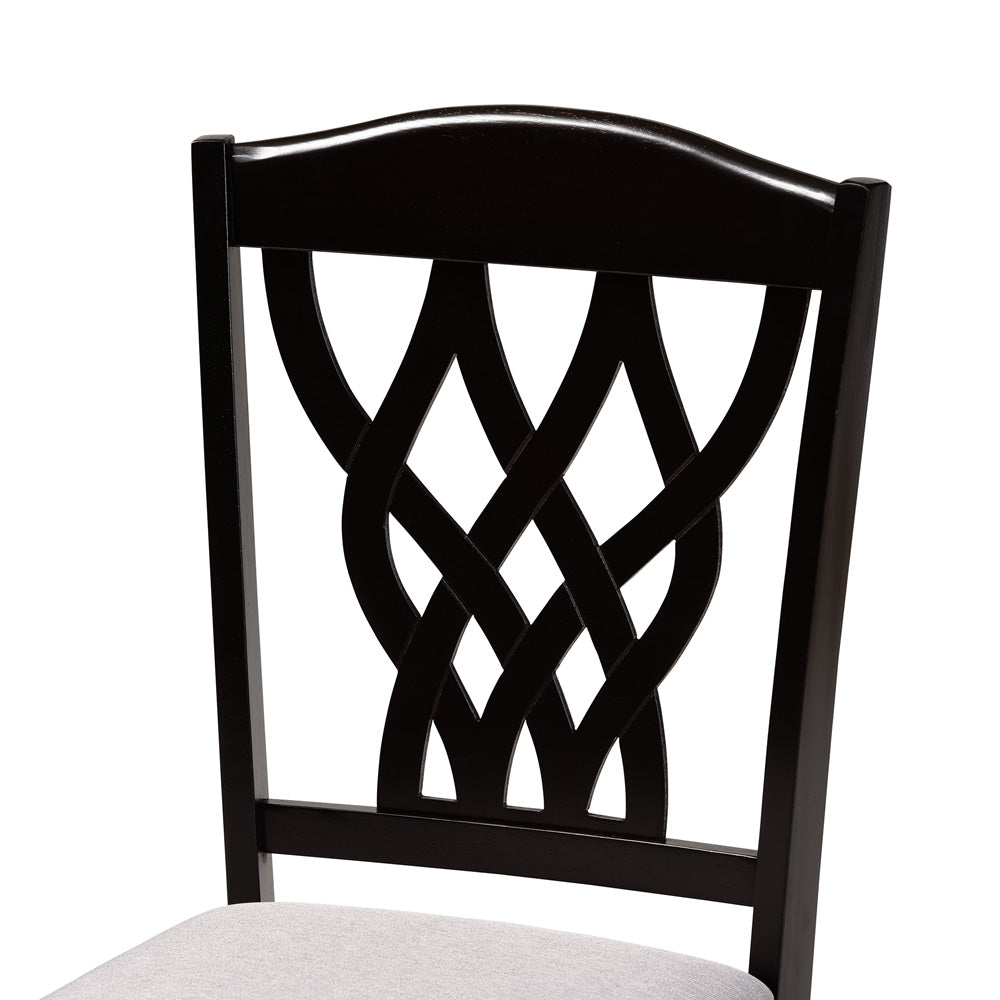 Baxton Studio - Salem Dining Set in Grey/Dark Brown - RH1017C-Grey/Dark Brown-7PC Dining Set view 5