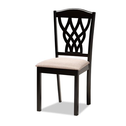 Baxton Studio - Salem Dining Set in Sand/Dark brown - RH1017C-Sand/Dark Brown-7PC Dining Set view 2